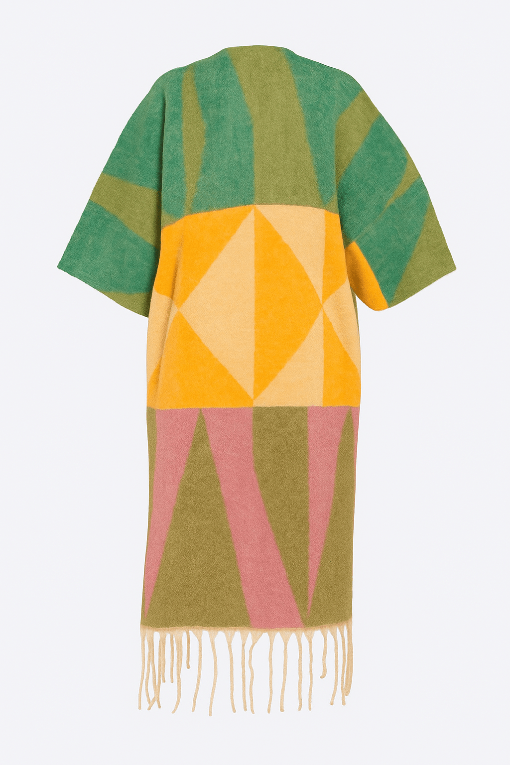 Sunburst Geo Fringe Poncho - Total Class Boutique